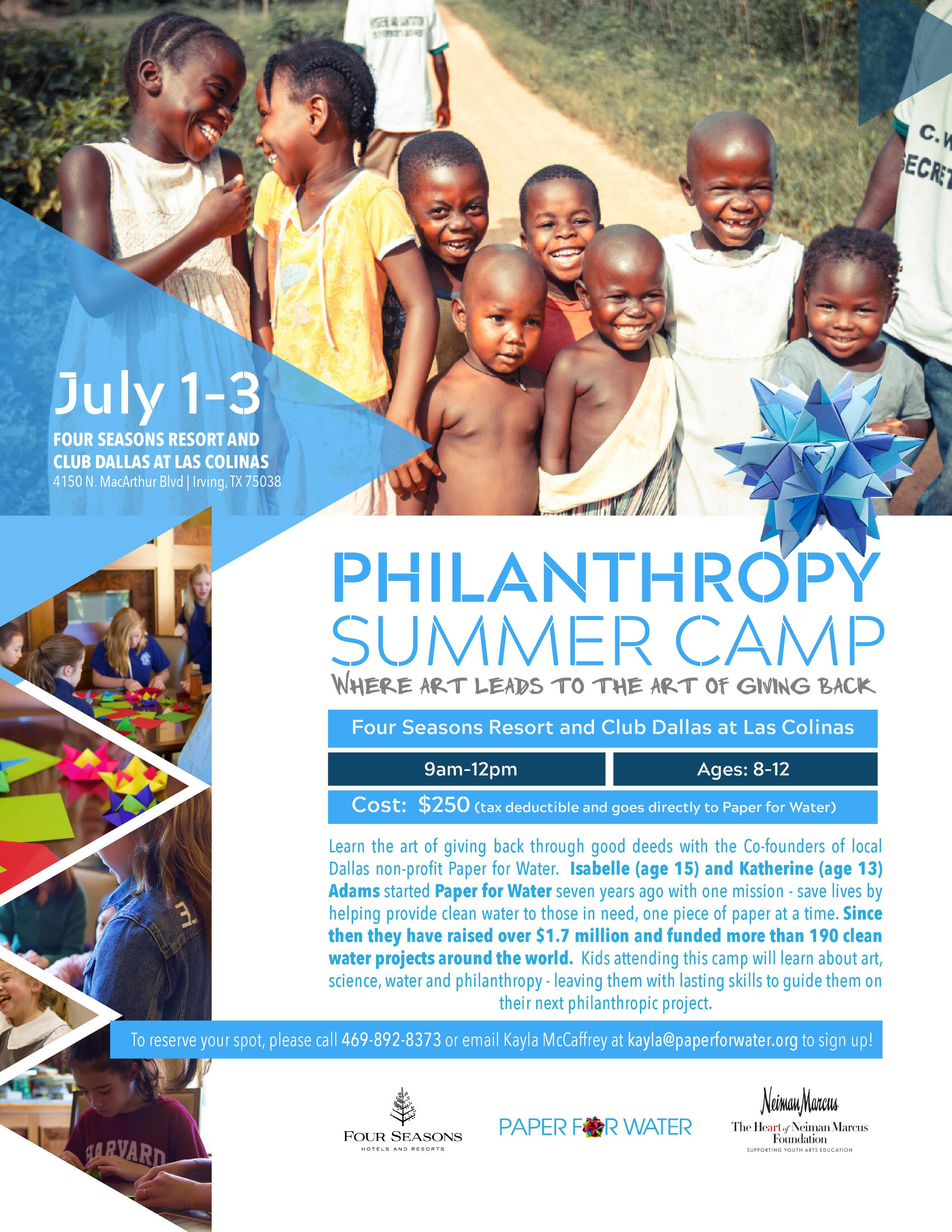 Paper for water philanthropy summer camp